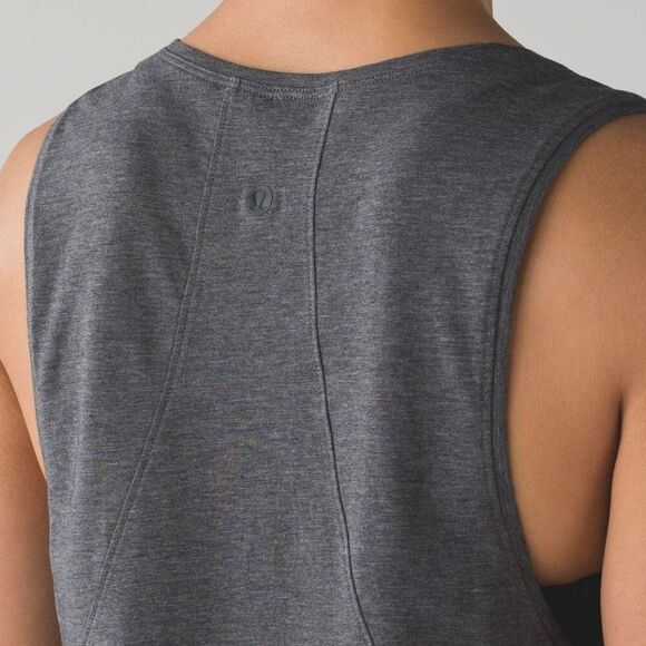 Lululemon Muscle Love Tank Heathered Pitch Grey Size 8 - Picture 3 of 7